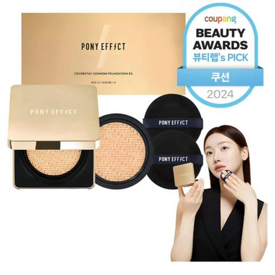 Pony Effect Cover Stay Cushion Foundation EX Основной продукт 15 г + сменный блок 15 г, теплый № 21 Натуральная слоновая кость..., 1 набор