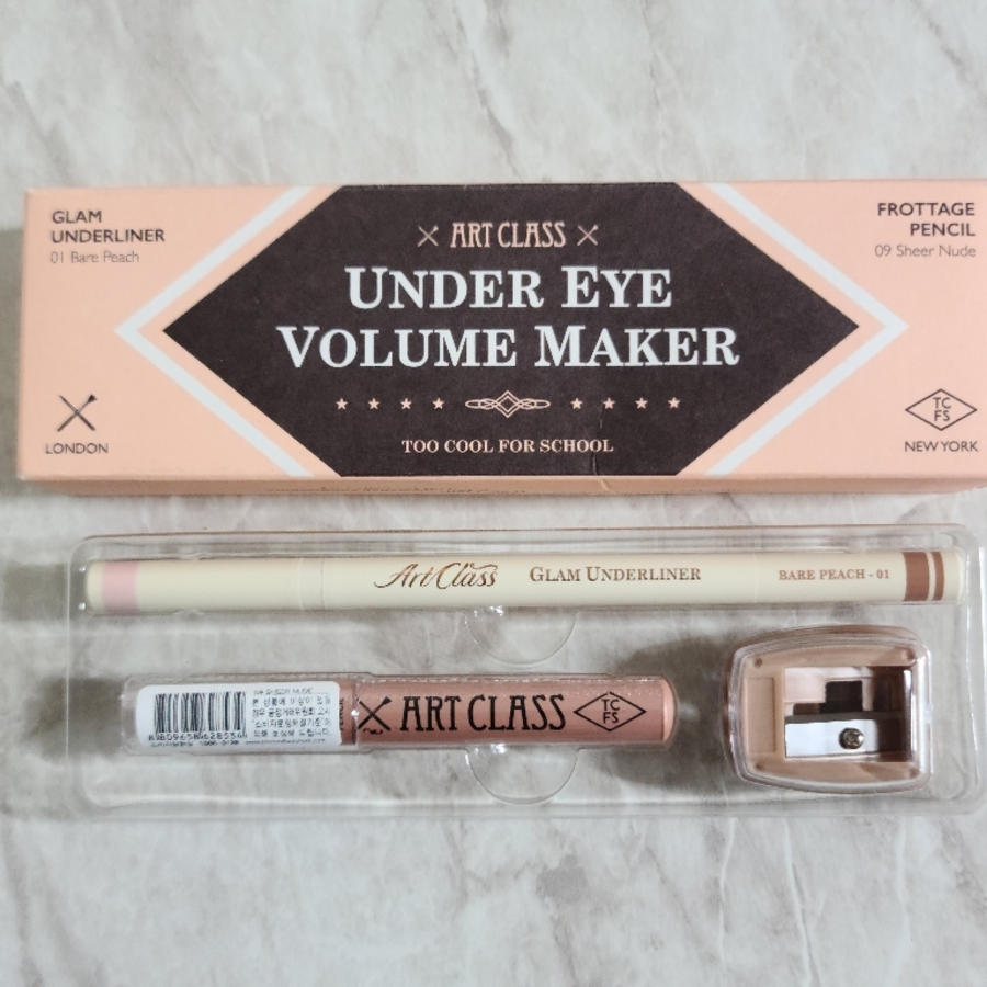 Too Cool For School Art Class Glam Underliner #1 Bare Peach – набор для придания объёма под глазами, 0.2 г + 0.7 г Набор 1