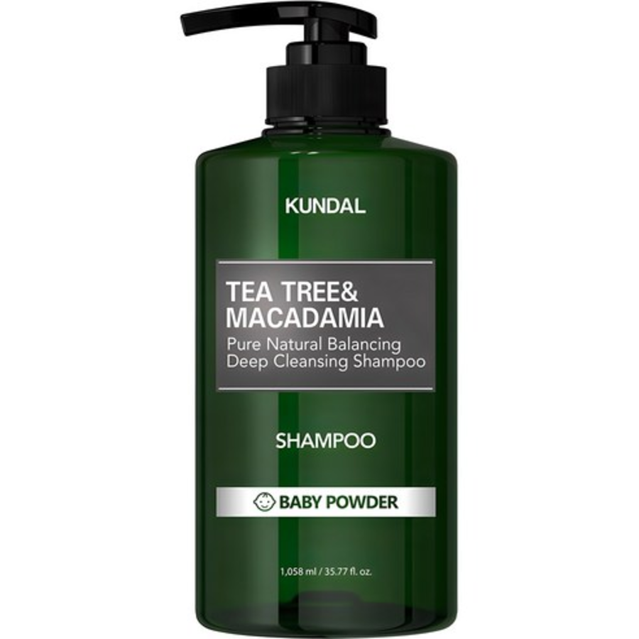 Kundal Tea Tree & Macadamia Deep Cleansing Shampoo Baby Powder Scent, 1.058 Л
