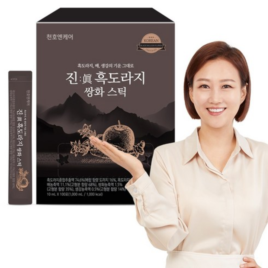 Cheonhoencare Jin Heukdoraji Ssanghwa Stick, 100 шт.