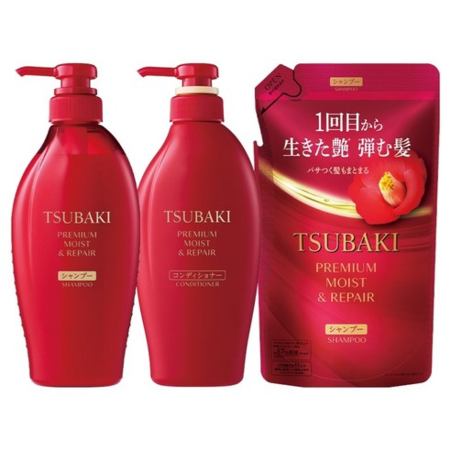 TSUBAKI Premium Moist & Repair Hair 3-piece Set – набор для ухода за волосами из 3 предметов, 1 комплект