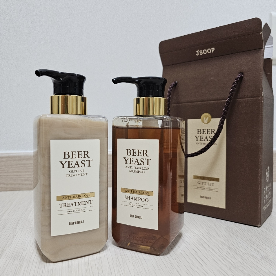 DEEP GREEN JAY JSOOP Brewer's Yeast Hair Loss Shampoo + Treatment Gift Set – подарочный набор из шампуня и кондиционера против выпадения волос с пивными дрожжами, 1 комплект