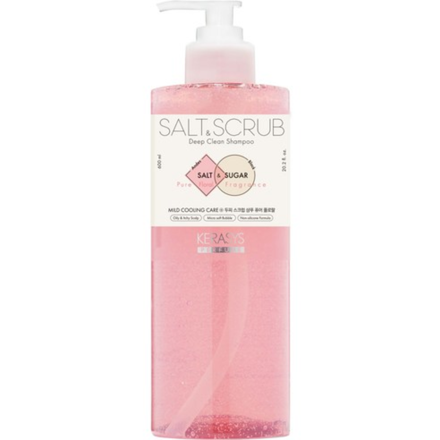 KERASYS Scalp Scrub Salt Shampoo Pure Floral Scent – скраб для кожи головы с солью, аромат чистых цветов, 600 мл, 1 шт.