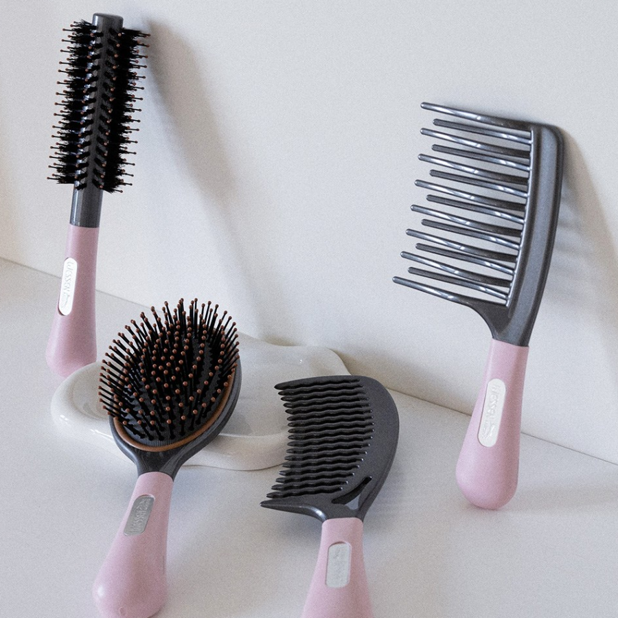 Wessen Rubber Grip Double Curve Comb Wave Perm – расческа для волос с волновой укладкой, зеленая, 1 шт.