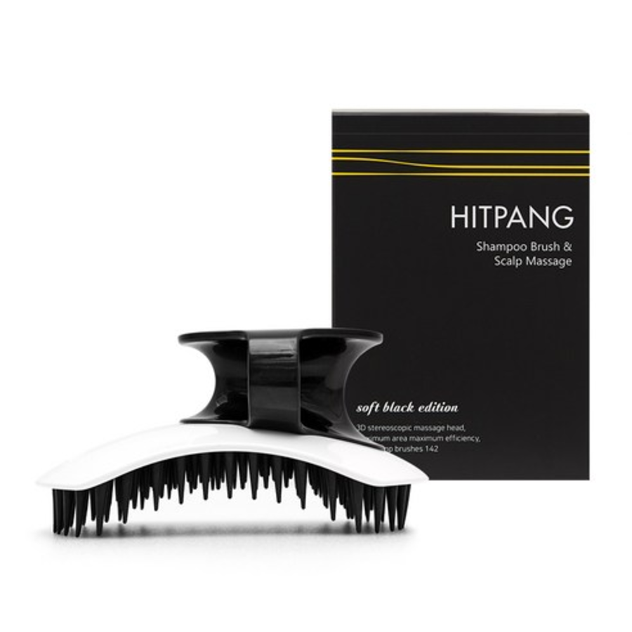 Hitpang Scalp Massage & Shampoo Brush Soft Black Edition – щетка для массажа и мытья головы, смешанные цвета, 1 шт.