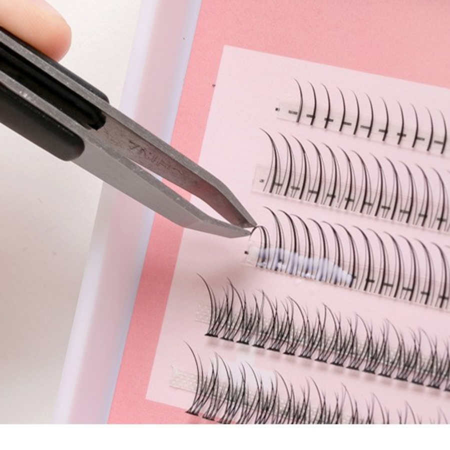 Ihara Clear A-Cut Eyelashes 8mm + Glue Set – набор накладных ресниц с клеем, черный