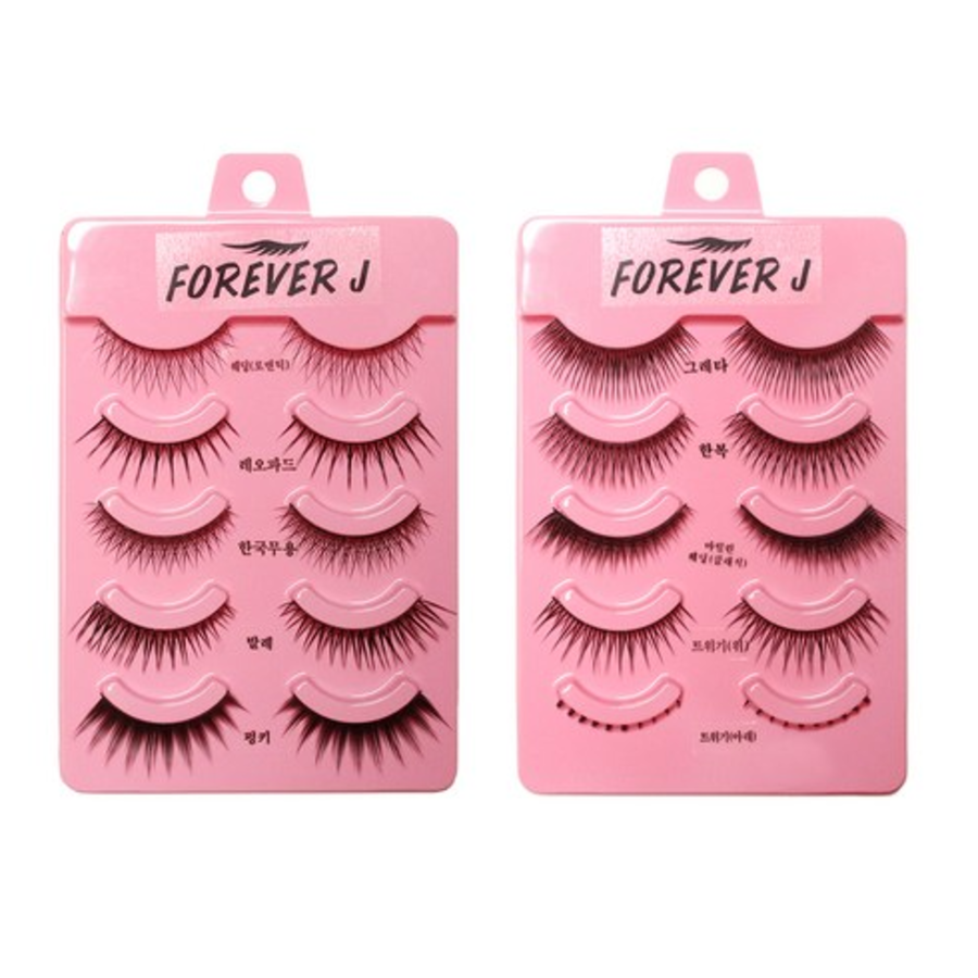Forever J Makeup Practical National Certification Pattern False Eyelashes – набор накладных ресниц для макияжа, 10 видов
