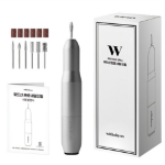 WithShan Pro Electric Nail Drill + Bit Set – профессиональный электрический маникюрный аппарат с набором бит, серебристый