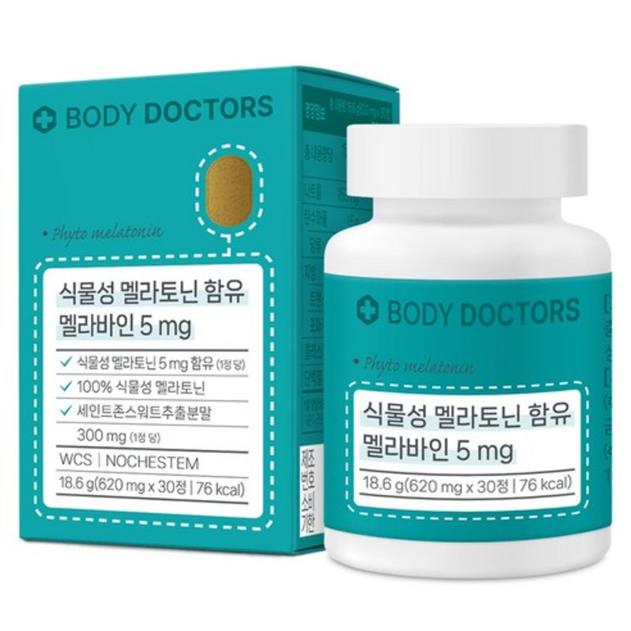Body Doctors Melavine – растительная добавка с мелатонином 5 мг, 30 таблеток, 18.6 г