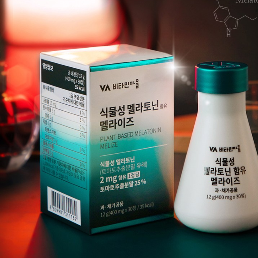 Vitamin Village Plant-Based Melatonin Melarise – растительная добавка с мелатонином, 30 таблеток, 12 г