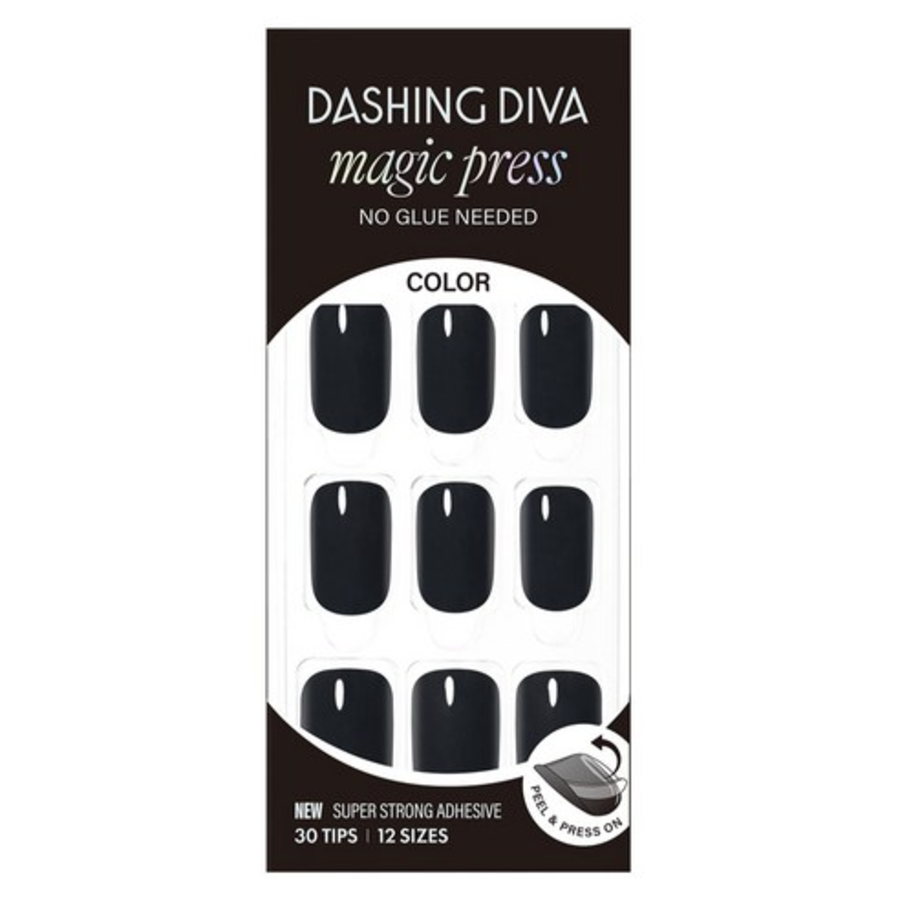 Dashing Diva Magic Press Steady Nail Tip, Black – накладки для ногтей