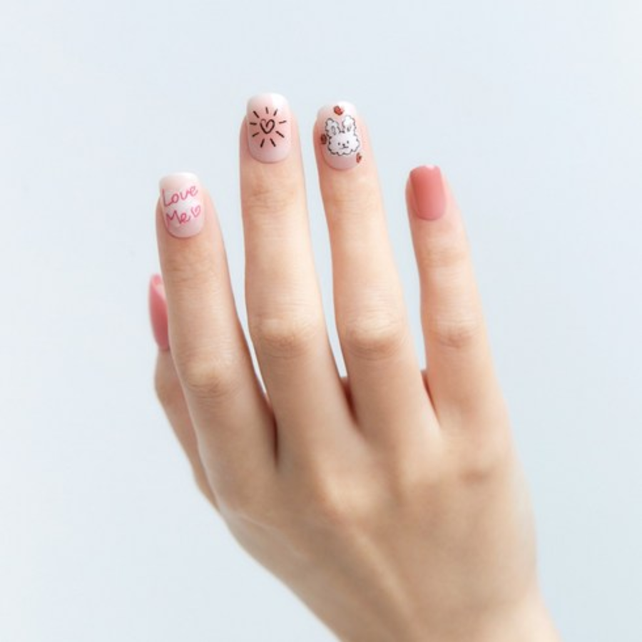 Dashing Diva Magic Press Nail Tip Regular Round, Love Rabbit – накладки для ногтей