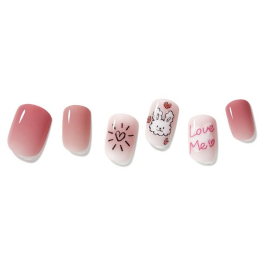 Dashing Diva Magic Press Nail Tip Regular Round, Love Rabbit – накладки для ногтей