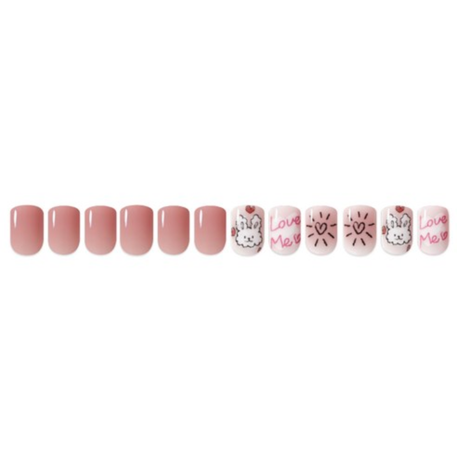 Dashing Diva Magic Press Nail Tip Regular Round, Love Rabbit – накладки для ногтей