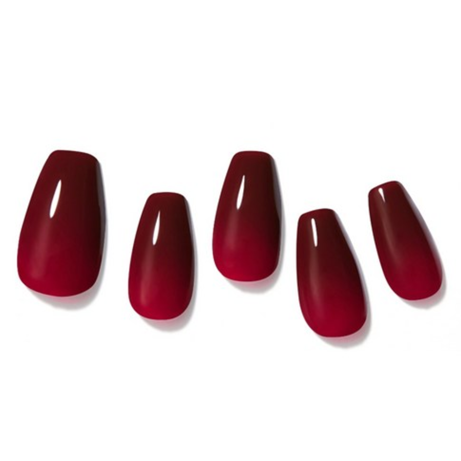 Dashing Diva Magic Press Nail Tip Coffin, Deep Burgundy – накладки для ногтей
