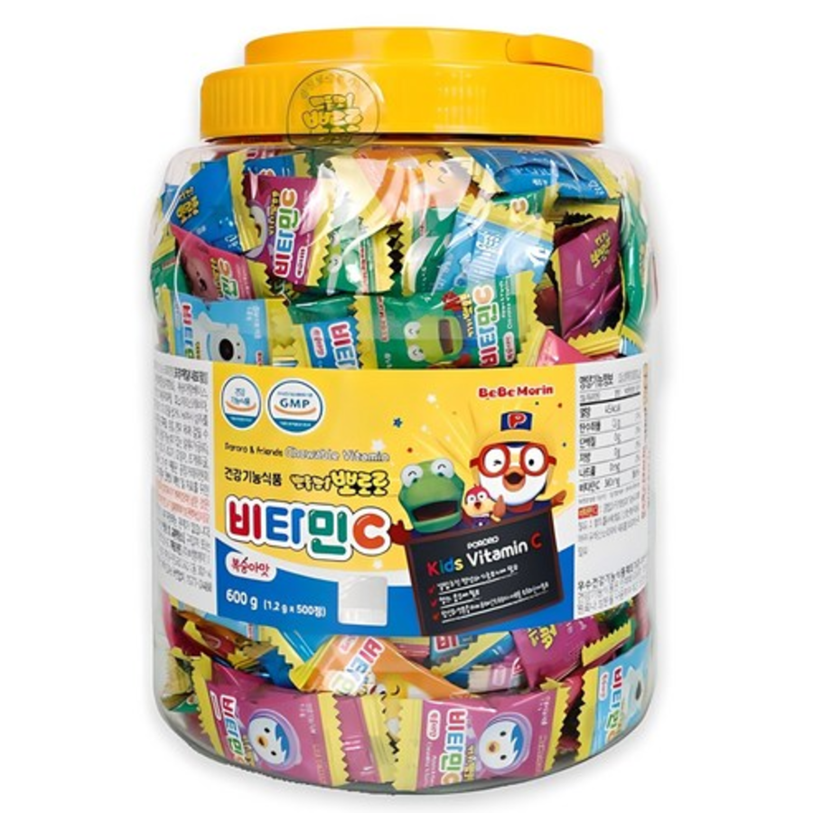 Bebemolin Pororo Vitamin C Peach Flavor – это витаминная добавка для детей с вкусом персика, 500 таблеток