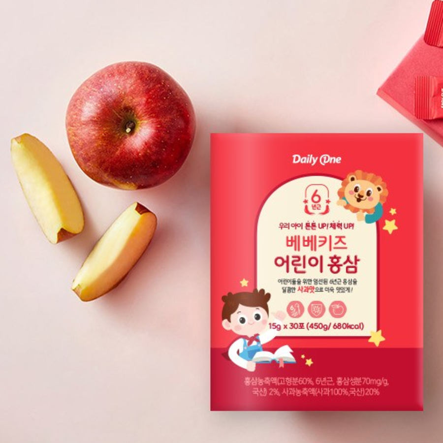 Daily One Bebe Kids Red Ginseng – добавка с красным женьшенем для детей, 30 пакетиков