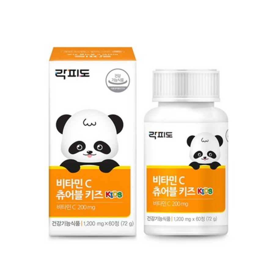 LacFido Vitamin C Chewable Kids – жевательные витамины с витамином С для детей, 72 г, 60 таблеток