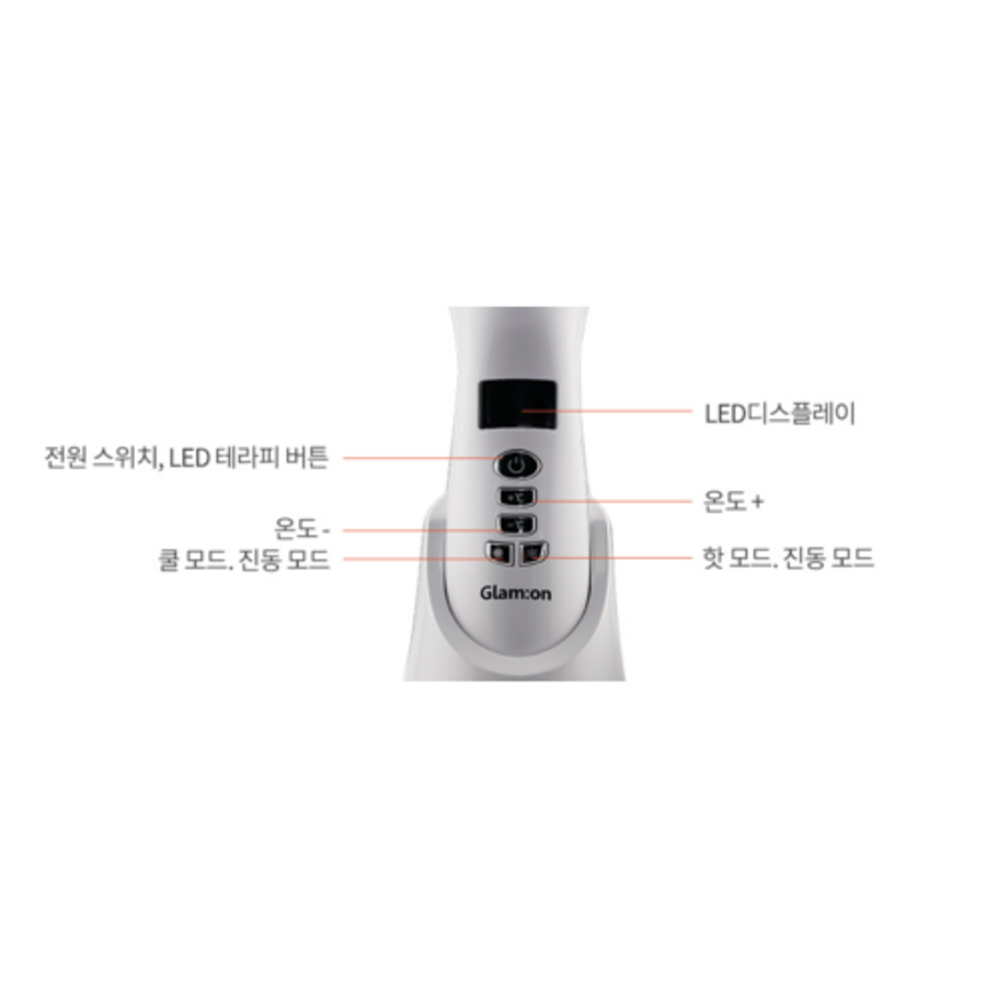 GLAMON Гальванический горячий и холодный LED массажер для лица