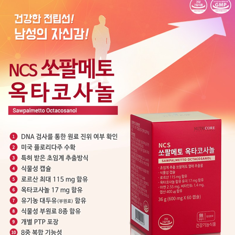 Nutricore Saw Palmetto Octacosanol – добавка для мужского здоровья, 60 капсул