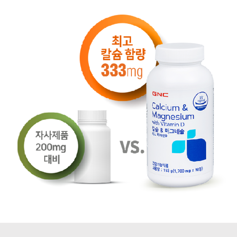 GNC Calcium & Magnesium with Vitamin D – комплекс для здоровья костей и суставов, 90 таблеток