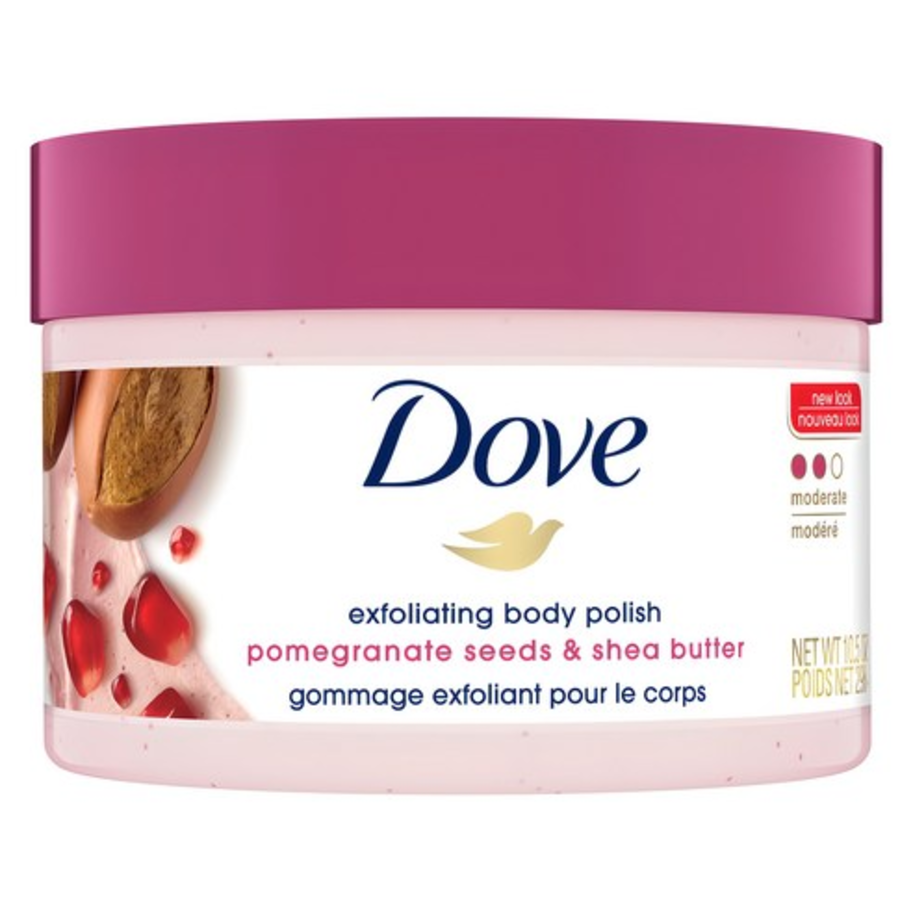 Dove Pomegranate Seeds & Shea Butter Scrub – скраб с гранатовыми косточками и маслом ши, 298 г