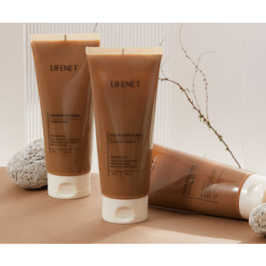 Lifenet Sugar Gentle Body Scrub Coconut Vanilla – скраб для тела с кокосом и ванилью, 200 г