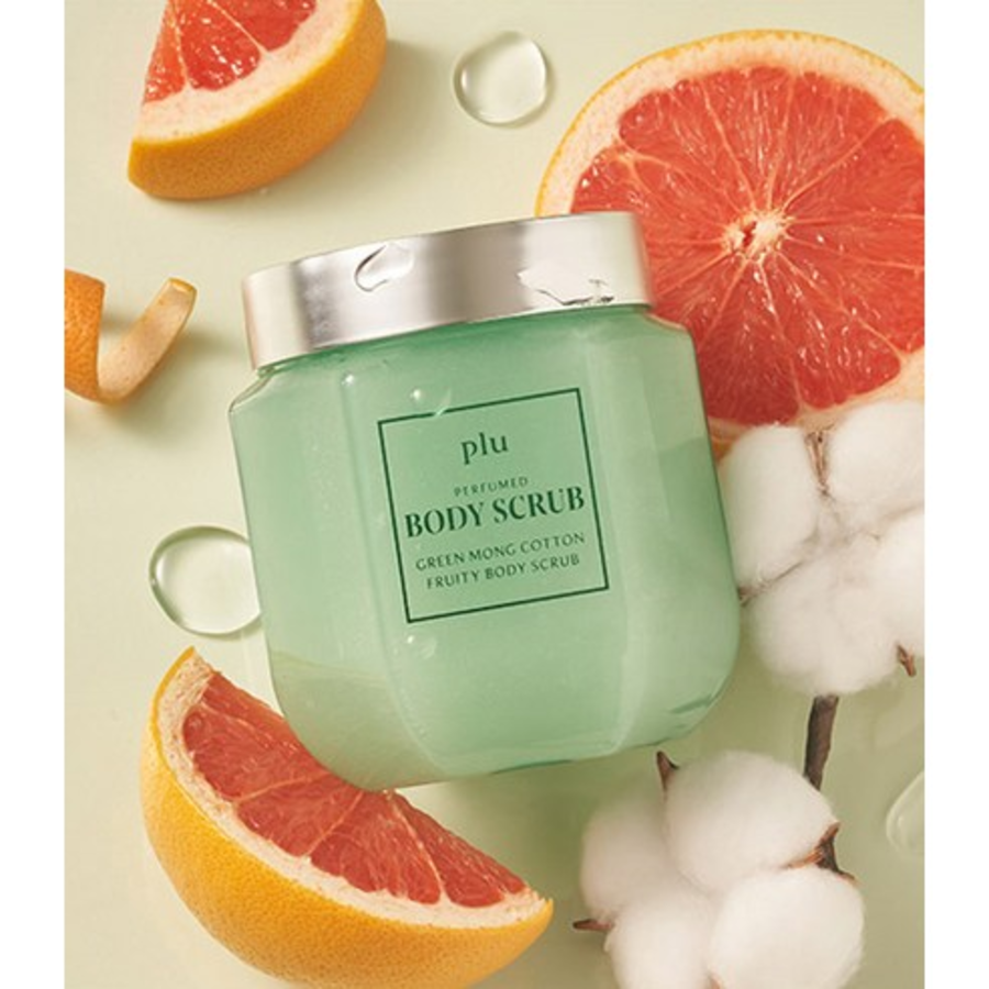 Plu Fruity Perfumed  – скраб для тела с ароматом зелёного мускуса и хлопка, 500 г