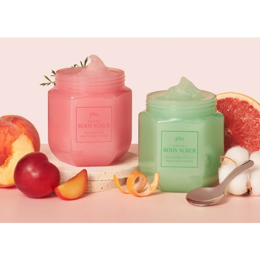 Plu Fruity Perfumed  – скраб для тела с ароматом зелёного мускуса и хлопка, 500 г