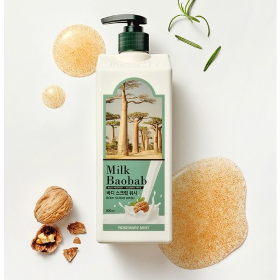 Milk Baobab – скраб для тела с ароматом розмарина и мяты, 800 мл