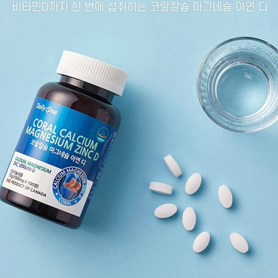 DailyOne Coral Calcium Magnesium Zinc D – комплекс для здоровья костей и минерализации организма, 150 г