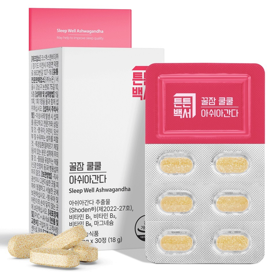 TuntunBaekseo Good Sleep Cool Cool Ashwagandha Supplement – добавка для улучшения сна и снижения стресса, 18 г