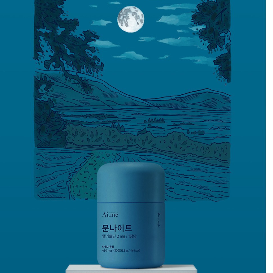 Kolon Pharmaceuticals Aimе MoonNight Melatonin – добавка с мелатонином для улучшения сна, 13.5 г, 30 таблеток