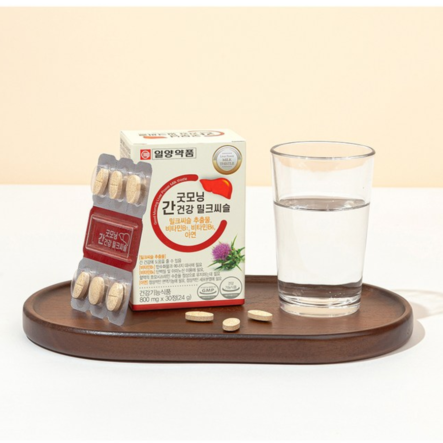 IlYang Pharmaceutical Good Morning Liver Health Milk Thistle – добавка с расторопшей для поддержания здоровья печени, 30 таблеток