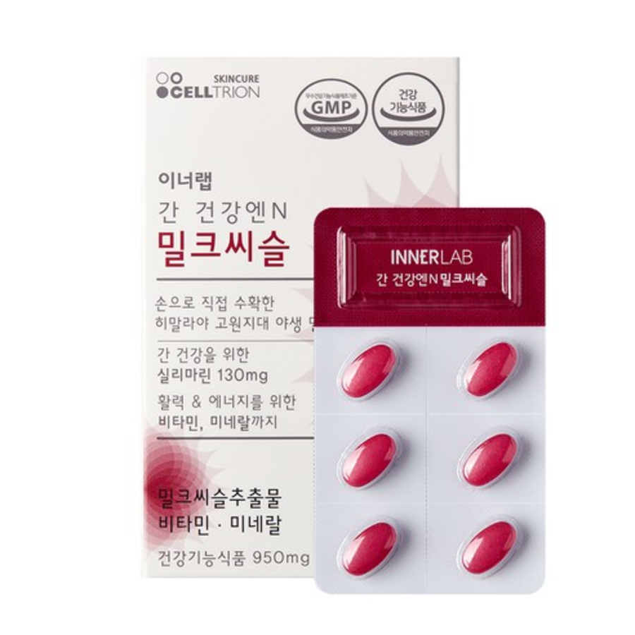 InnerLab Liver Health N Milk Thistle – добавка для поддержки здоровья печени с расторопшей, 30 таблеток