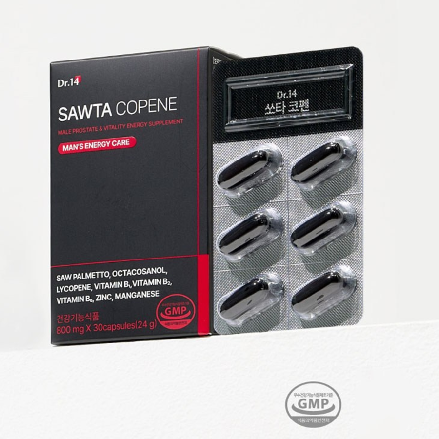 Dr.14 Men's Vitality Supplement Sawta Copene – комплекс для мужской силы и энергии с пальмой сереноа, ликопином и октакозанолом, 24 г