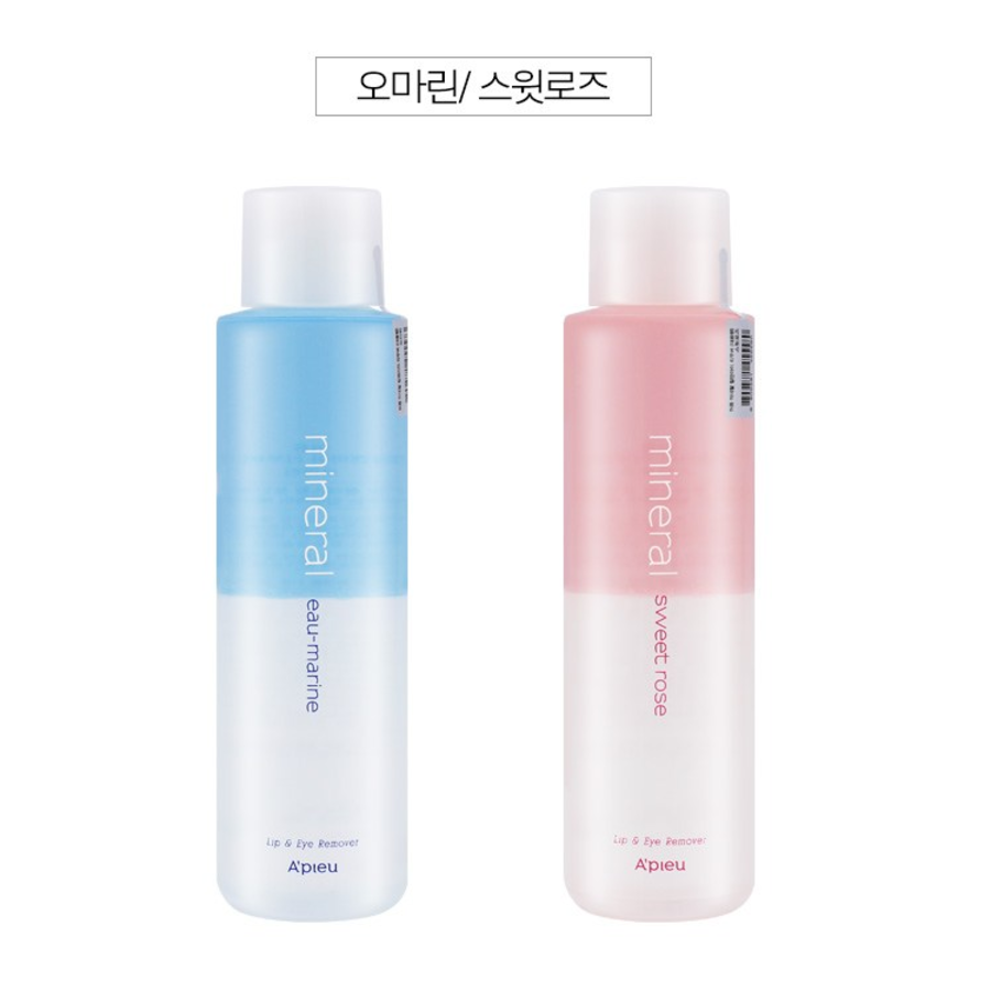 A'PIEU Mineral Lip & Eye Remover – двухфазное средство для снятия макияжа с глаз и губ, 250 мл