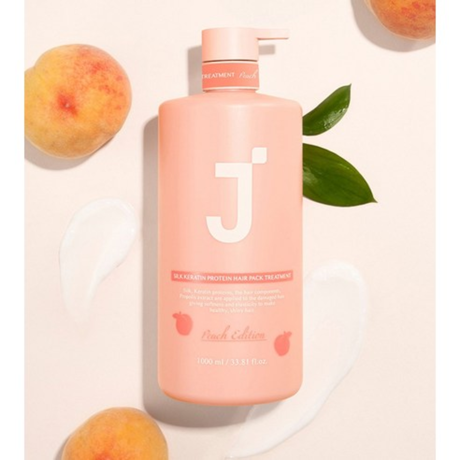 J. Soop Silk Keratin Protein Shampoo Peach Edition + Treatment Gift Set, 1 Set – Шампунь с шелковым кератином и маска для волос