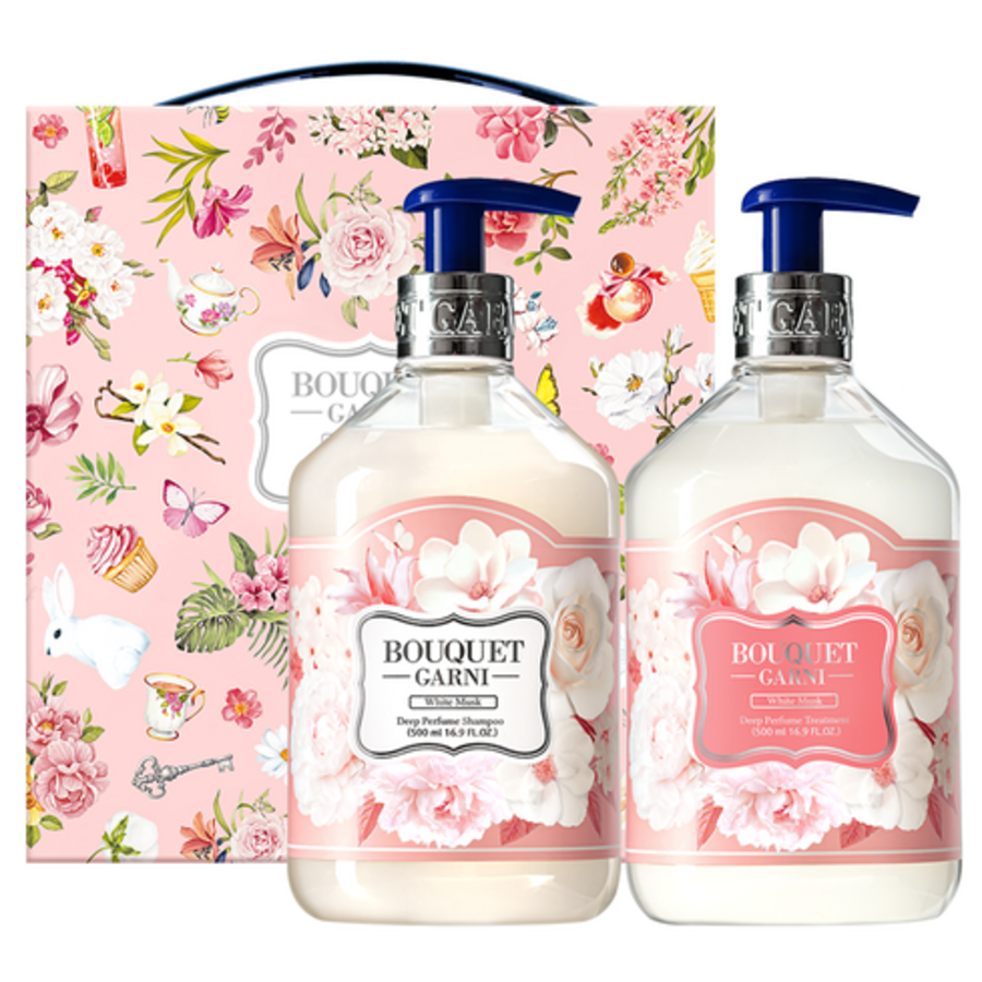 Bouquet Garni Deep Perfume White Musk Shampoo + Treatment, 1 Set – Шампунь и маска для волос с ароматом белого мускуса