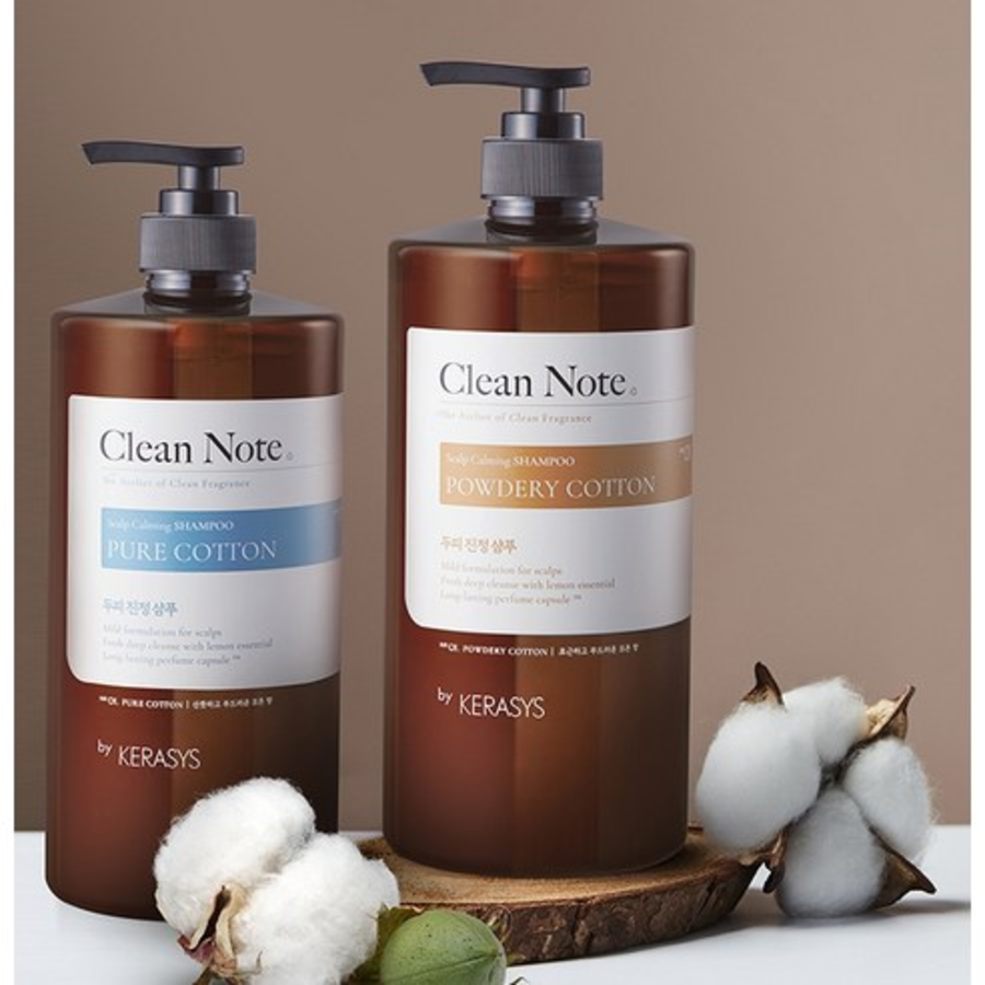 Kerasys Clean Note Shampoo Pure Cotton Scent 1L + Treatment 1L – Набор шампуня и кондиционера с ароматом чистого хлопка, 1000 мл + 1000 мл