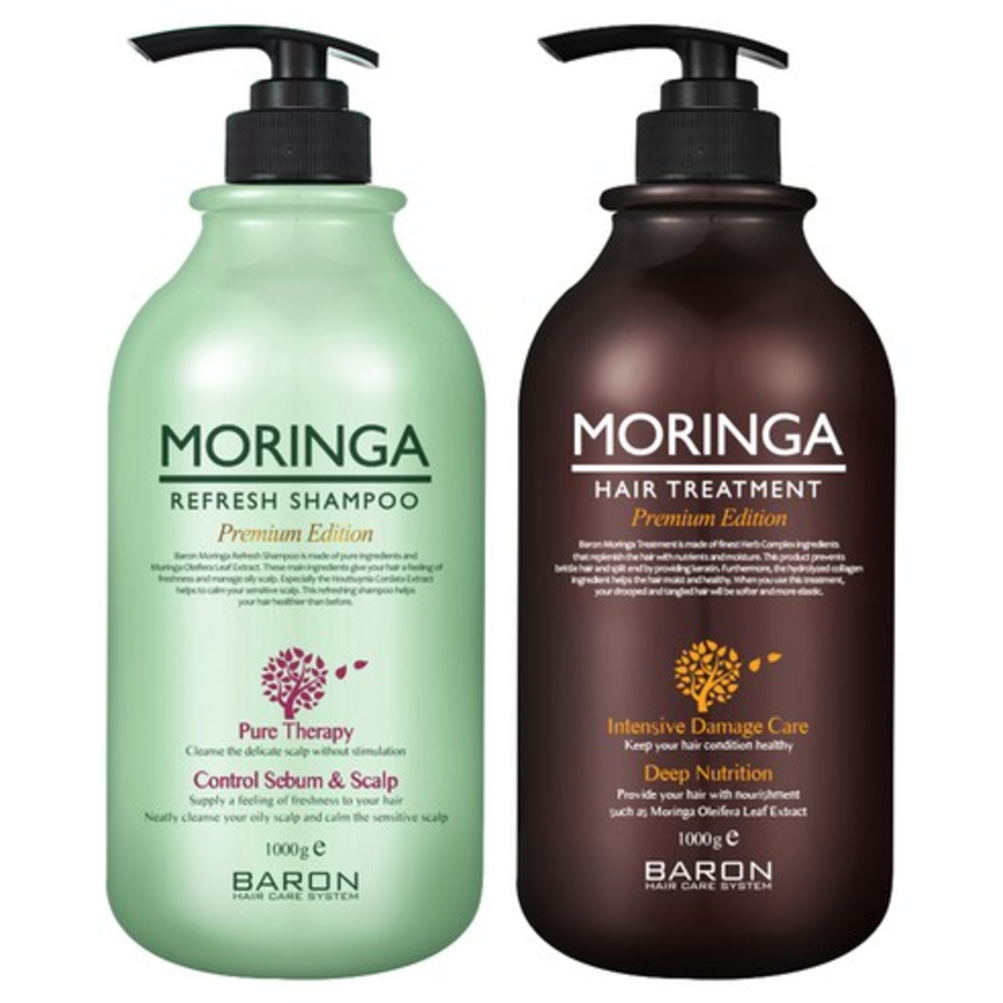 Baron Moringa Refresh Shampoo + Hair Treatment, 1 Set – Шампунь и кондиционер с экстрактом моринги