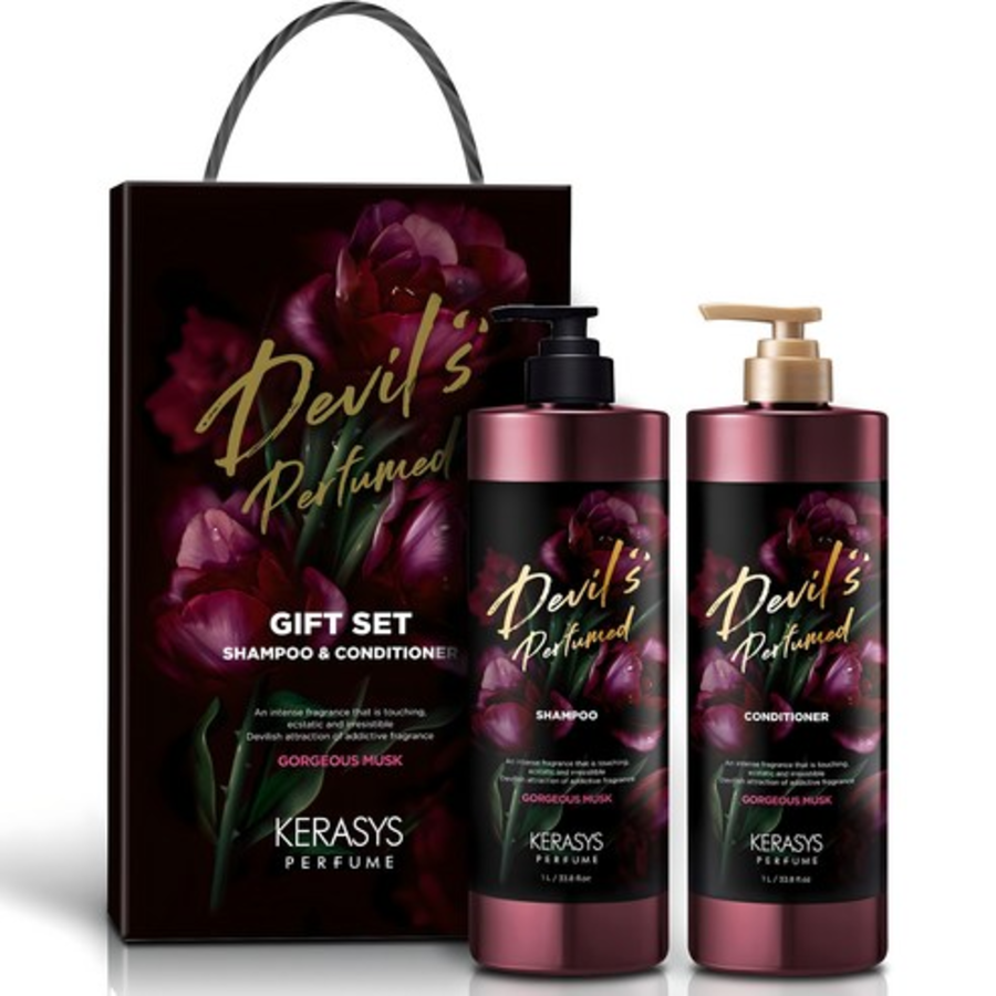 Kerasys Devil's Perfume Musk Shampoo 1L + Rinse 1L, 1 Set – Шампунь и кондиционер с мускусным ароматом