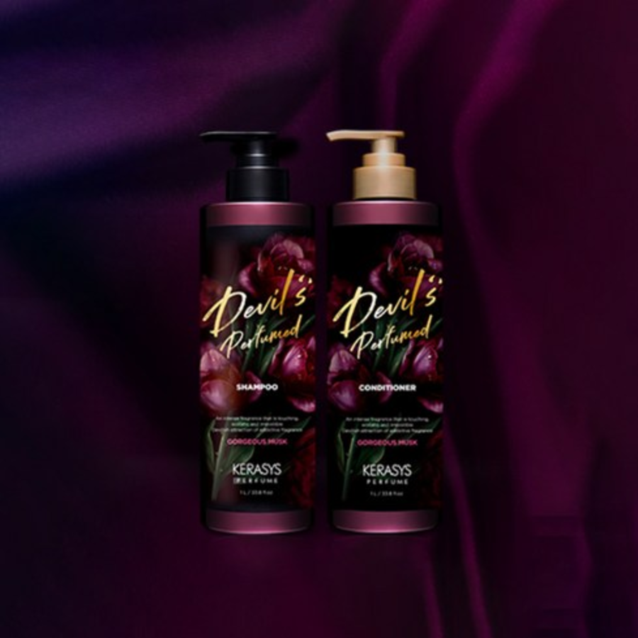 Kerasys Devil's Perfume Musk Shampoo 1L + Rinse 1L, 1 Set – Шампунь и кондиционер с мускусным ароматом