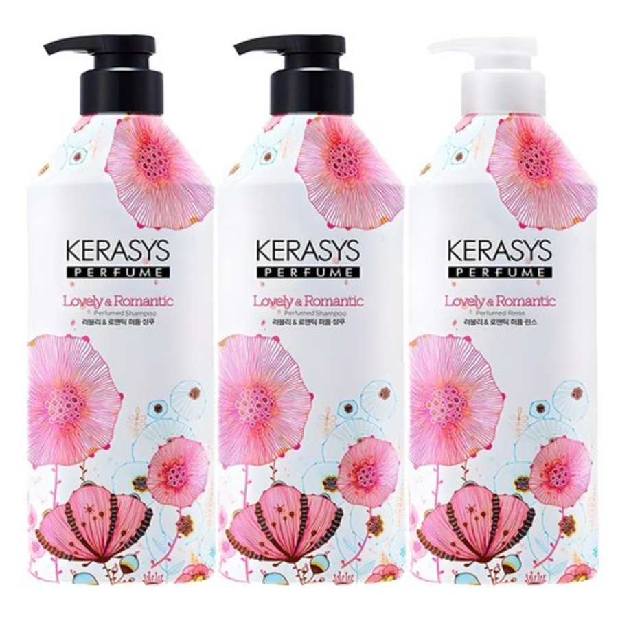 Kerasys Perfume Lovely & Romantic Shampoo 980ml 2P + Rinse 980ml, 1 Set – Шампунь и кондиционер