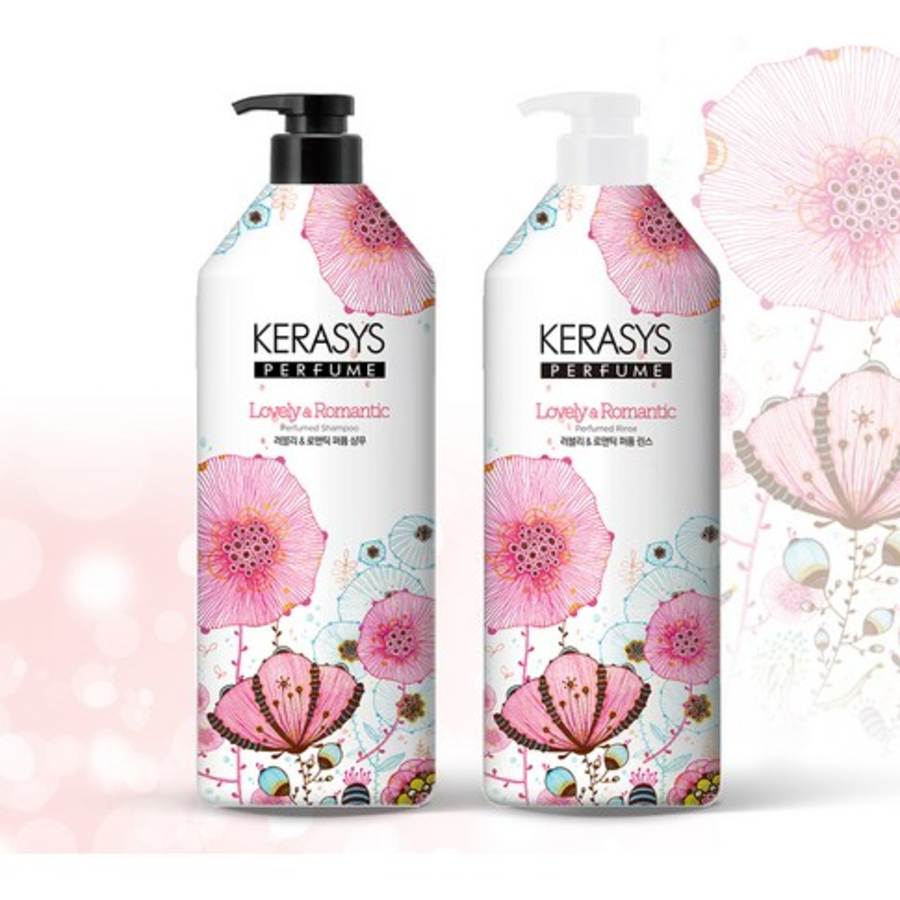 Kerasys Perfume Lovely & Romantic Shampoo 980ml 2P + Rinse 980ml, 1 Set – Шампунь и кондиционер