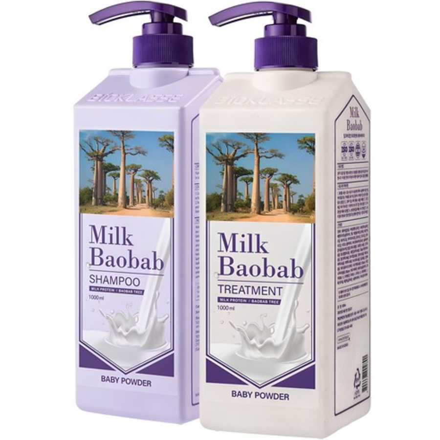 Milk Baobab Baby Powder Shampoo 1000ml + Treatment 1000ml – Шампунь и кондиционер с молочным баобабом