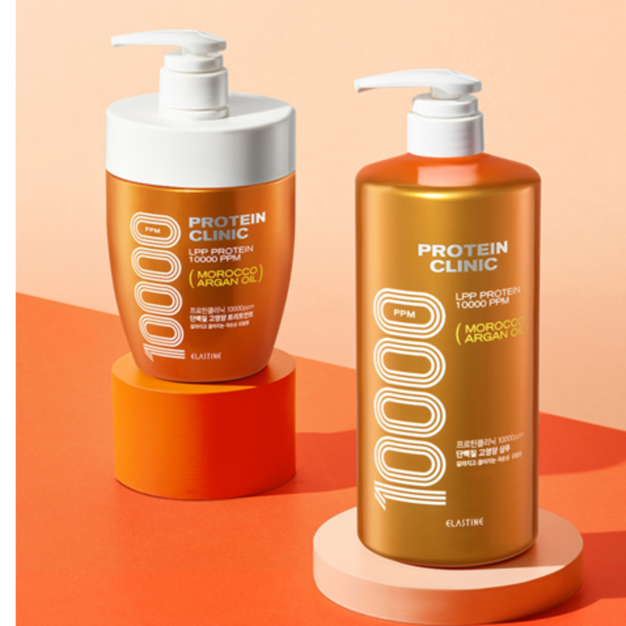 Elastine Protein Clinic 10000 Moroccan Argan Oil Shampoo & Treatment – шампунь и тритмент с аргановым маслом и протеинами, 1000 мл + 700 мл