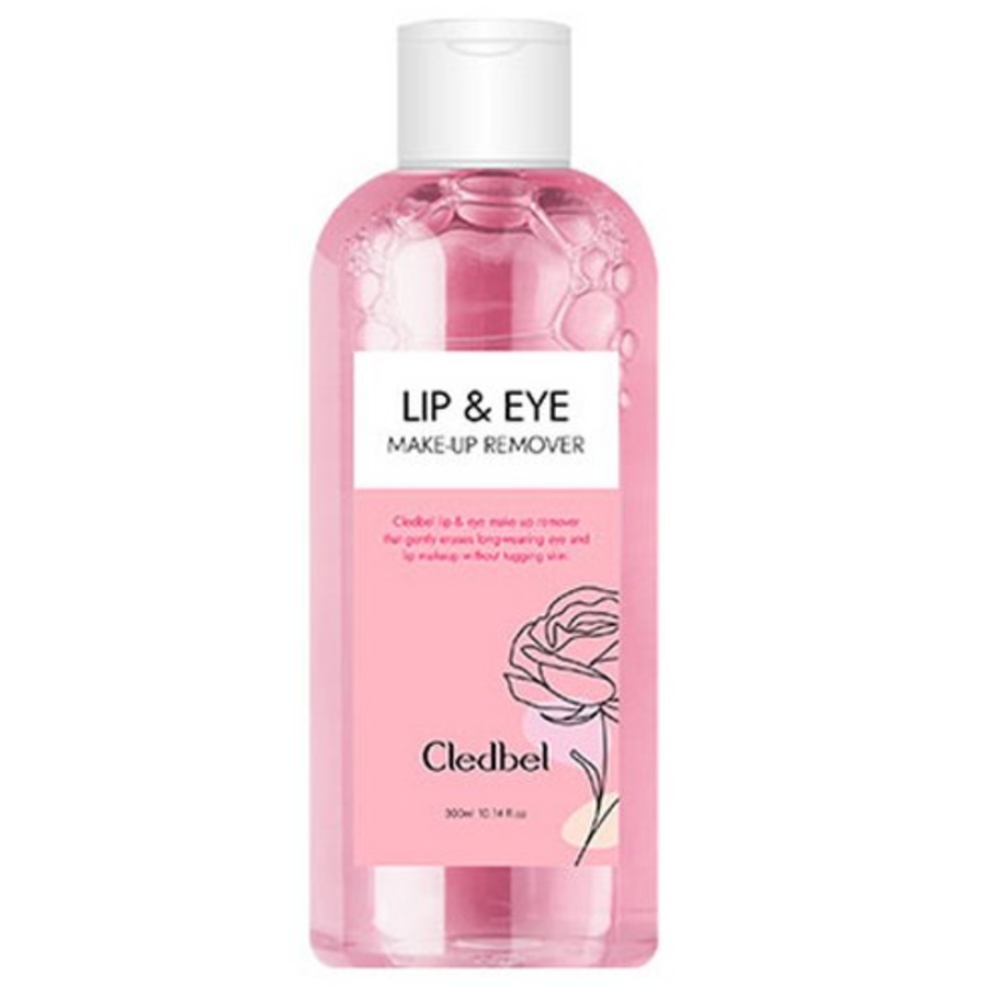 Cledbel Rose Makeup Lip & Eye Remover – очищающее средство с розовой водой для снятия макияжа с глаз и губ, 300 мл