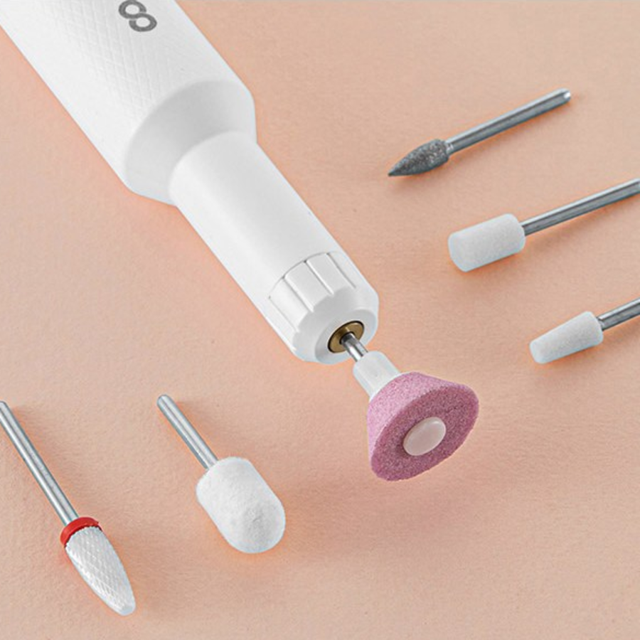 OA Wireless Easy Nail Drill + Bit Set, White, 1 pc – беспроводная электрическая дрель для маникюра с набором насадок
