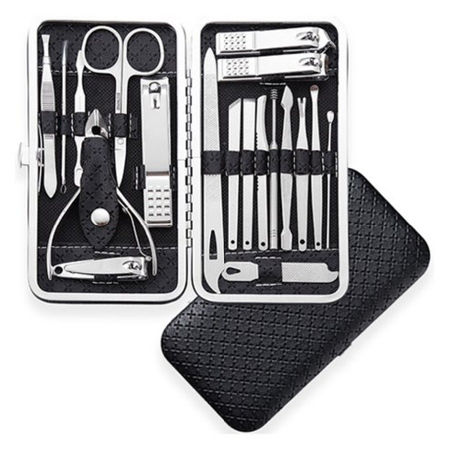 LabnTools Nail Clipper 19-Piece Set– набор для маникюра и педикюра из 19 предметов, чёрный